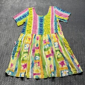 Jams World Vintage Women's M‎ Hattie Babydoll Multicolor Floral Rayon Dress
